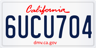 CA license plate 6UCU704