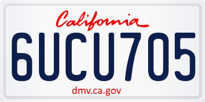 CA license plate 6UCU705