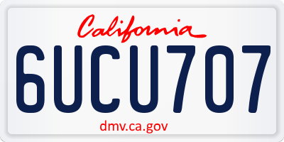 CA license plate 6UCU707
