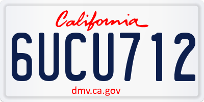 CA license plate 6UCU712