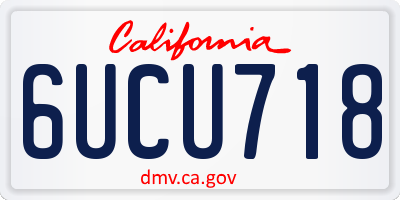 CA license plate 6UCU718