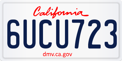 CA license plate 6UCU723