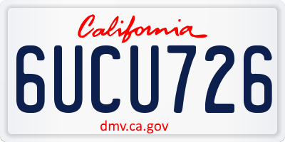 CA license plate 6UCU726