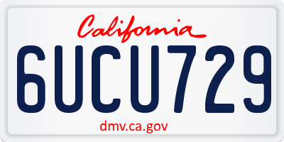 CA license plate 6UCU729