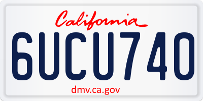 CA license plate 6UCU740
