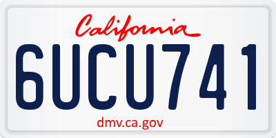 CA license plate 6UCU741