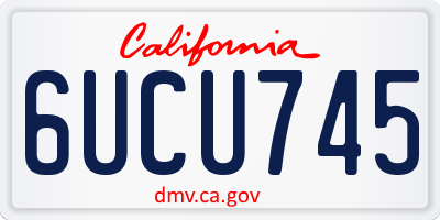 CA license plate 6UCU745