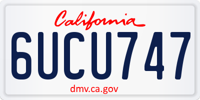 CA license plate 6UCU747