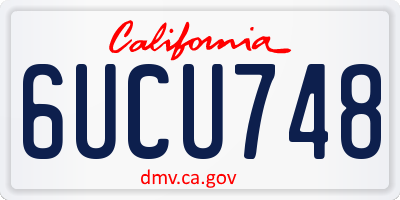 CA license plate 6UCU748
