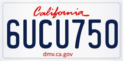 CA license plate 6UCU750