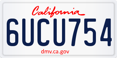 CA license plate 6UCU754