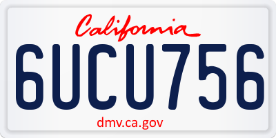 CA license plate 6UCU756