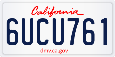 CA license plate 6UCU761