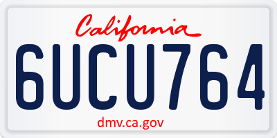 CA license plate 6UCU764