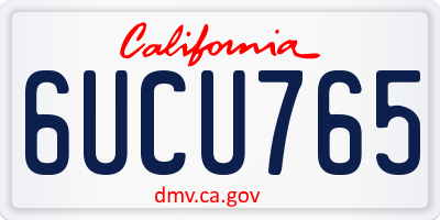 CA license plate 6UCU765