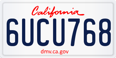 CA license plate 6UCU768