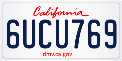 CA license plate 6UCU769