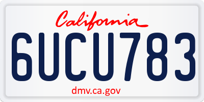 CA license plate 6UCU783