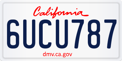 CA license plate 6UCU787