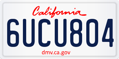 CA license plate 6UCU804