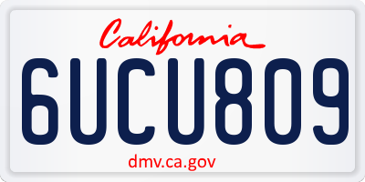 CA license plate 6UCU809