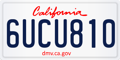 CA license plate 6UCU810