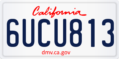 CA license plate 6UCU813