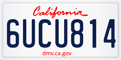 CA license plate 6UCU814