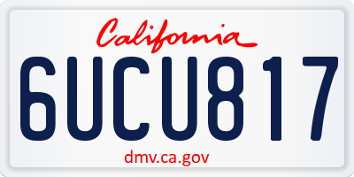 CA license plate 6UCU817