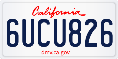 CA license plate 6UCU826