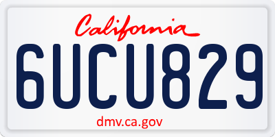 CA license plate 6UCU829