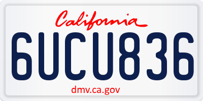 CA license plate 6UCU836