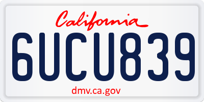 CA license plate 6UCU839