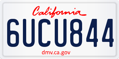 CA license plate 6UCU844