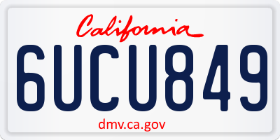 CA license plate 6UCU849