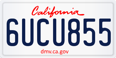 CA license plate 6UCU855