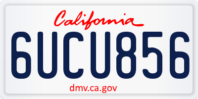 CA license plate 6UCU856