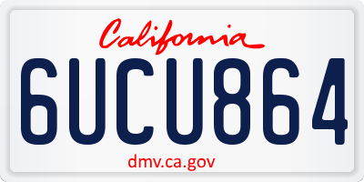 CA license plate 6UCU864