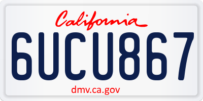 CA license plate 6UCU867