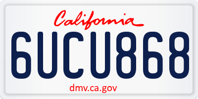 CA license plate 6UCU868