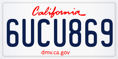 CA license plate 6UCU869