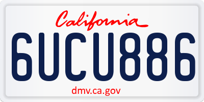 CA license plate 6UCU886
