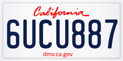 CA license plate 6UCU887