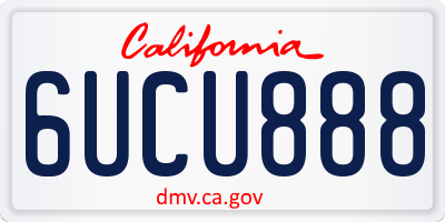 CA license plate 6UCU888