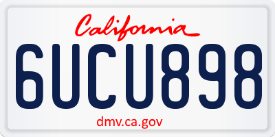 CA license plate 6UCU898