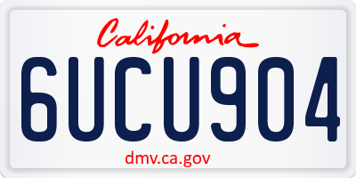 CA license plate 6UCU904