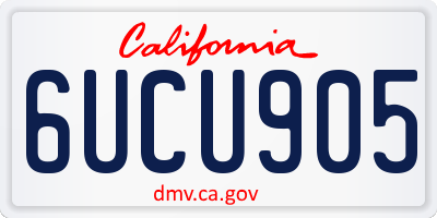 CA license plate 6UCU905