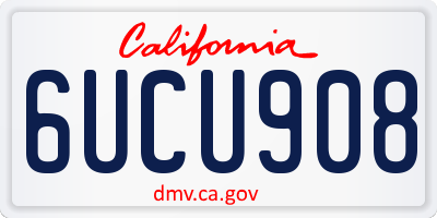 CA license plate 6UCU908