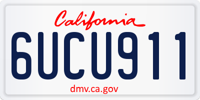 CA license plate 6UCU911