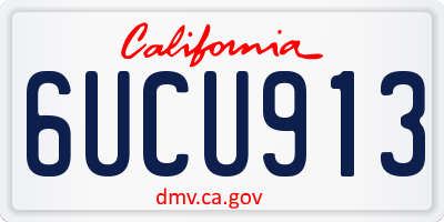 CA license plate 6UCU913